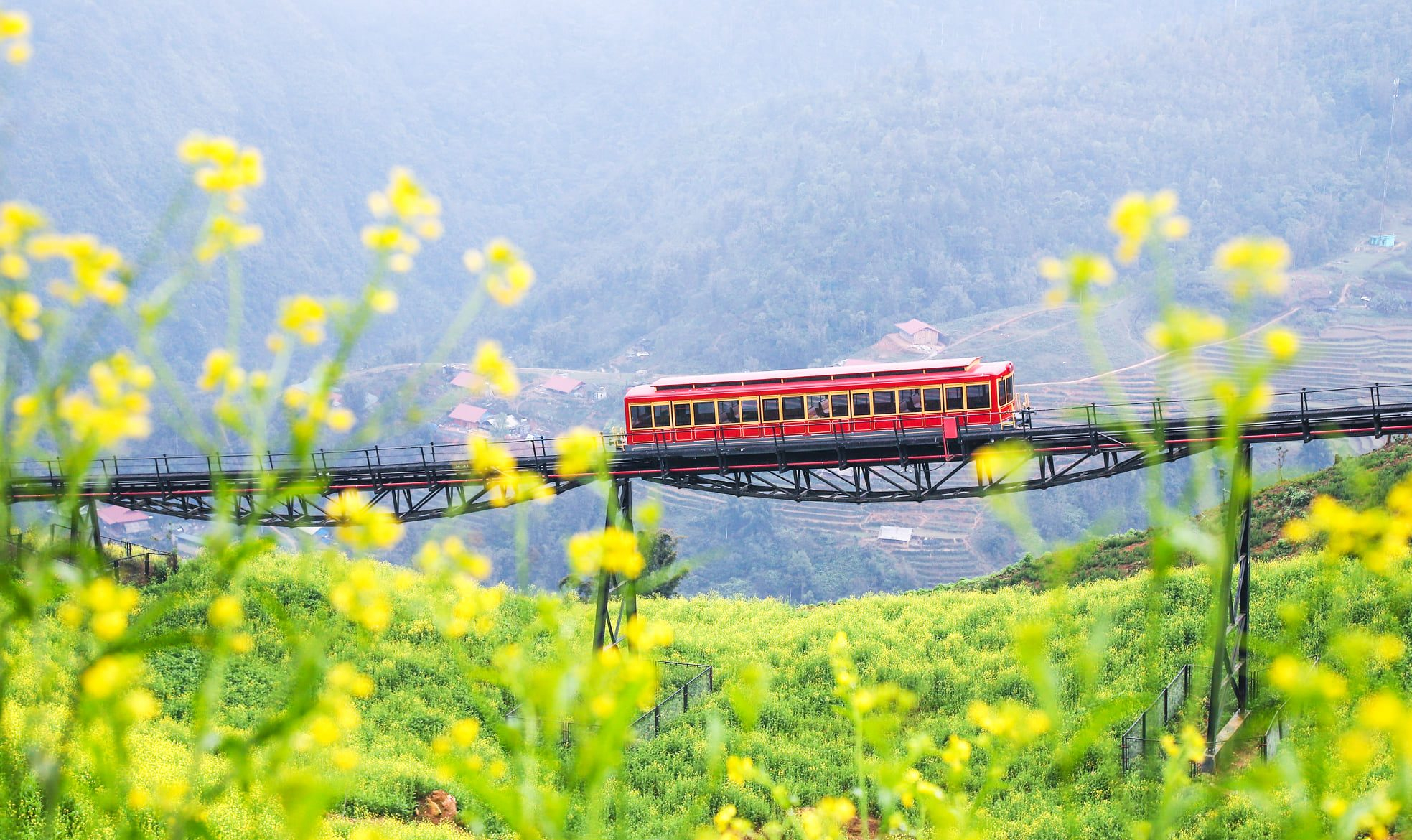 The train route takes travelers through many beautiful landscapes